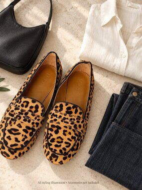 J.Crew Leopard Print Leather Penny Loafers